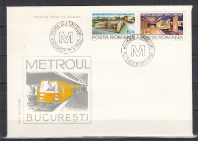 ROMANIA 1982 LP 1050 METROUL BUCURESTI SERIE FDC foto