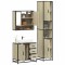 Gossi set mobilier de baie, 3 piese, stejar sonoma, lemn prelucrat