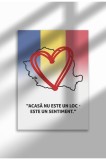 Poster Canvas cu Citat Patriotic Rom&acirc;nesc &ndash; Ne&icirc;nramat pe P&acirc;nză Mată - Acasa Este Un Sentiment | A3 (29.7 x 42 cm)