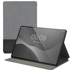 Husa pentru tableta Samsung Galaxy Tab S8 Plus/Galaxy Tab S7 Plus/Galaxy Tab S7 FE, Kwmobile, Gri/Negru, Textil, 57134.22