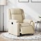 Fotoliu rabatabil electric, crem, material textil - 2