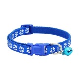 Zgarda ajustabila cu clopotel pentru caini si pisici, 18-32cm/1cm, Albastru, Ropet