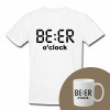 &quot;Beer o&#039;clock&quot; Set Personalizat &ndash; Tricou + Cană Alb L
