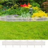 vidaXL Bordura Gazon Decorativa, 10m, Alba, 17 Bucati, Separator Gradina, Plastic PP, Inaltime 22.5 cm