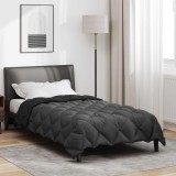 vidaXL Duvet de iarnă Negru și antracit 200 x 135 cm Microfibră 42025716