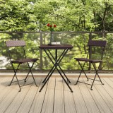 Set mobilier bistro pliabil, 3 piese, maro, poliratan GartenMobel Dekor, vidaXL