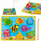 Set Joc de Pescuit pentru Copii cu 8 Animale Marine si Undita, Dimensiuni 29.5x22x0.6 cm, Palmonix