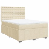 Cumpara ieftin Pat continental cu saltea, crem, 140x200 cm, material textil