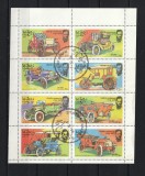 Oman, 1976 | Maşini americane istorice - Bicentenar american | Bloc 8v | aph, Transporturi, Stampilat