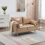 Canapea Sysm&auml; 72x122x65cm 2 locuri capuccino auriu [en.casa] HausGarden Leisure