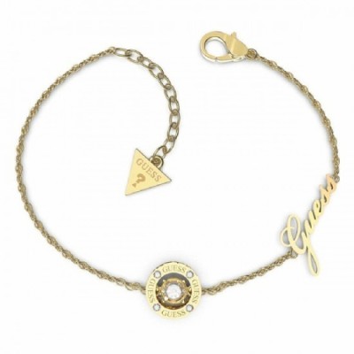 Bratara lant de dama Guess Solitaire din otel placat cu aur JUBB01462JWYGL foto