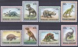 DB1 Africa Centrala Dinozauri 8 v. MNH, Nestampilat