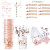 Cumpara ieftin Set 9+1 Bride To Be/Team Bride, Petrecerea burlacitelor, Pahare, Bratari, Voal, Oem