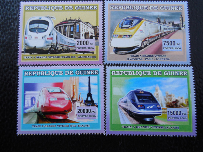 Guineea -Trenuri de mare viteza,-serie completa,nestampilate MNH