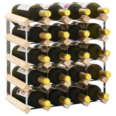 vidaXL Suport sticle de vin pentru 20 sticle, lemn masiv de pin foto
