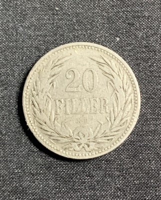 Moneda 20 filler 1893 Ungaria foto