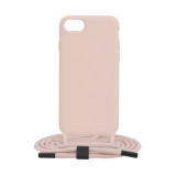 Cumpara ieftin Husa pentru iPhone SE 2, SE 2020 / SE 3, SE 2022, Techsuit Crossbody Lanyard, Pink