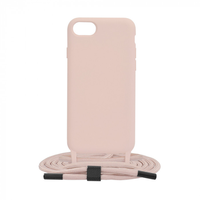 Husa pentru iPhone SE 2, SE 2020 / SE 3, SE 2022, Techsuit Crossbody Lanyard, Pink