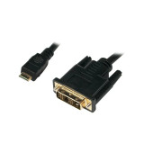Cumpara ieftin CABLU video LOGILINK adaptor Mini-HDMI (Type C)(T) la DVI-D SL (T) 2m conectori auriti negru &amp;quot;CHM004&amp;quot;