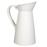 Vază decorativă ceramică, formă ulcior, 10x17cm, alb, CMCLASS