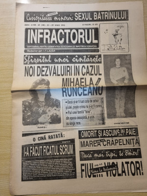 ziarul infractorul 23-29 iunie 1992 - cazul mihaela raunceanu foto