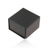 Cutiuță neagră de cadou pentru inel sau cercei, luciu sidefat, &icirc;nchidere cu magneți