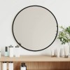VidaXL Oglindă de perete rotundă, negru, &Oslash; 40 cm 348185