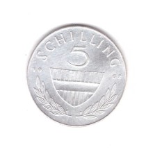 Moneda Austria 5 schilling 1962, stare foarte buna, curata