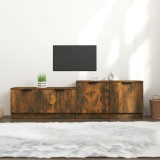 vidaXL Comodă TV, stejar fumuriu, 158,5x36x45 cm, lemn prelucrat