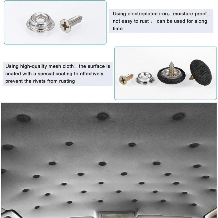 Set 35 nituri universale tip butoni capse reparare plafon auto ptr orice masina