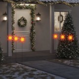Lumini de Crăciun cu LED/țăruș, 3 buc., roșu, 35 cm, pliabil