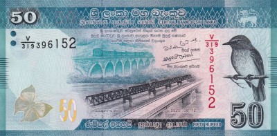 SRI LANKA █ bancnota █ 50 Rupees █ 2020 █ P-124g █ UNC █ necirculata foto
