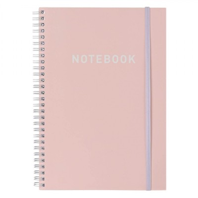 Caiet Notebook B5, Copertă Moale, Roz, 80 File, 2 Subiecte, Legare Spirală, Elastic foto
