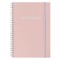 Caiet Notebook B5, Copertă Moale, Roz, 80 File, 2 Subiecte, Legare Spirală, Elastic