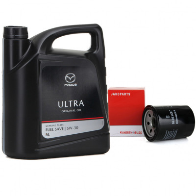 Set Ulei Motor Mazda Ultra 5W-30 5L 206485 + Filtru Ulei Herth+Buss Jakoparts J1313016 foto