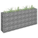 vidaXL Strat &Icirc;nălțat Gabion 180x30x90cm Oțel Galvanizat Argintiu Grădină Ghiveci