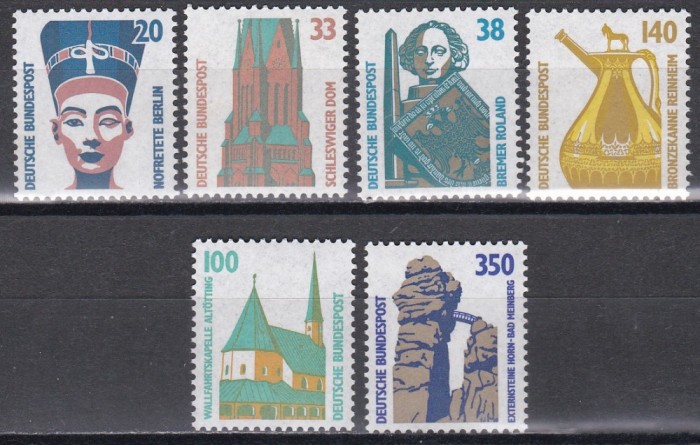 Germania 1989 - Obiective Turistice, Valori noi, 2 Serii, MNH