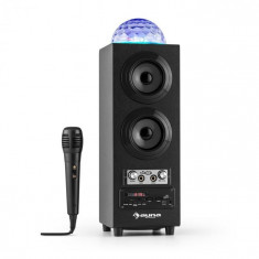 Auna Discostar negru portabil 2.1 Bluetooth Speaker USB SD FM AUX LED Jelly Ball baterie portabila incl. Microfon foto