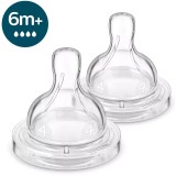 Tetina Anti-colici Philips Avent SCY764/02, +6 luni, debit 4, fara BPA, 2 bucati
