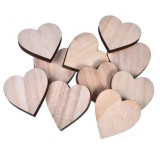 Inimioare din lemn pentru activitati crafts,natur,5x5x0.6 cm,17 bucati, Oem