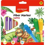 Carioci colorate Keyroad Capfix Connectible KR971770, triunghiulare, 24 culori, blister carton