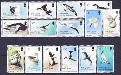 DB1 Fauna Pasari 1987 Georgia de Sud &amp;amp; Sandwich 15 v. MNH foto