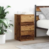 VidaXL Noptiere cu 3 sertare 2 buc Lemn vechi 39x35x65 cm