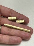 SET AUR 14K - Pereche Butoni + Ac de Cravata - Art Deco - Vintage - 10.8g - 435 lei/gr. !