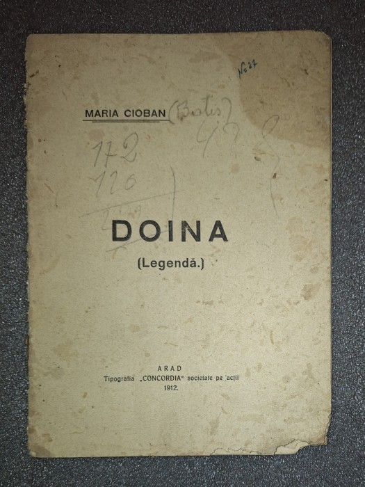 MARIA CIOBAN * DOINA (Legendă), 1912