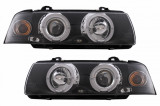 Faruri Angel Eyes BMW Seria 3 E36 Coupe Cabrio (1990-1999) Negre Performance AutoTuning