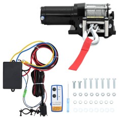 Troliu electric 12 V 1360 kg cu placă montare, rolă ghidaj telecomandă 210231