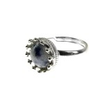 Inel argint reglabil coroana cu sodalit natural 8 MM