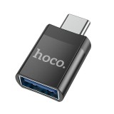 Hoco UA17 - Adaptor OTG Type-C Male la USB-A Female, Negru