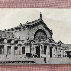 Carte postala nercirculata - Gara din LIEGE, Belgia, anii 1910